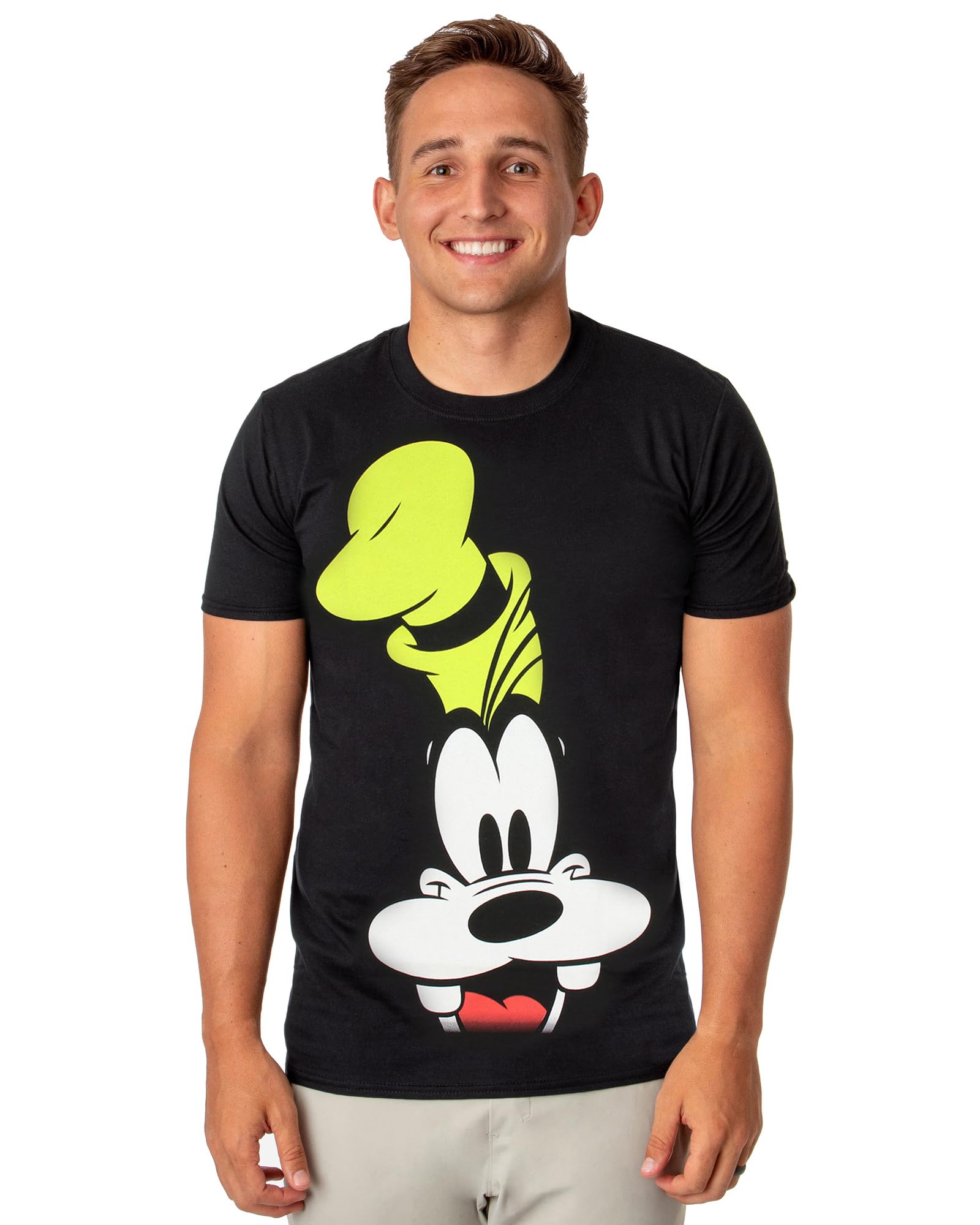Disney Goofy Shirt Men's Big Face Goofy Hat Adult Graphic Officially Licensed T-Shirt