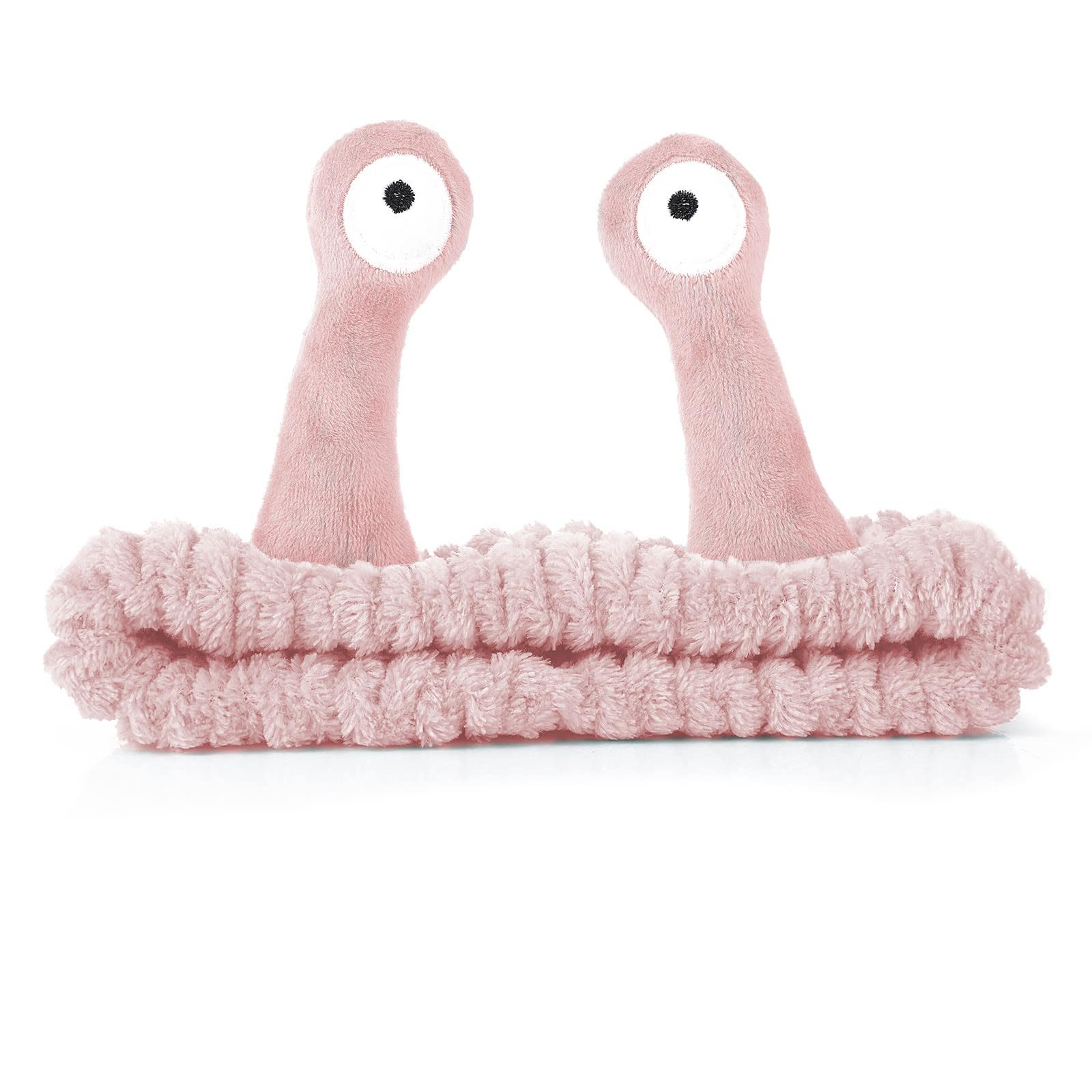 BOFYTR Face Wash Headband, Snail Spa Hair Bands Makeup Headbands Women Cartoon Cute Coral Fleece Elastic Headband animal makeup headband for Washing Face Shower Sports Beauty Skincare(Pink)