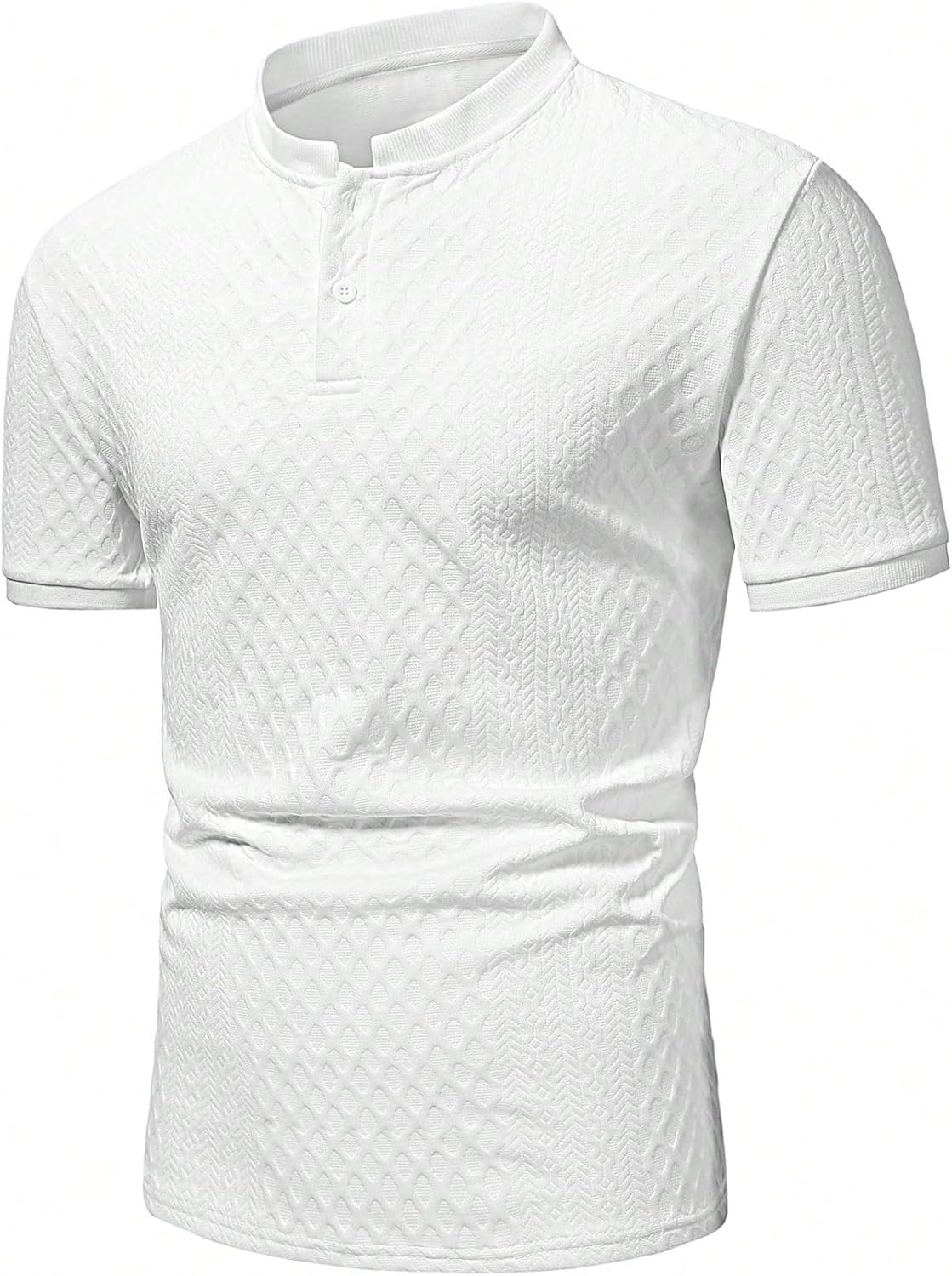 Verdusa Men's Button Front Shirt Crew Neck Short Sleeve Casual Knitted Shirts - Image 3