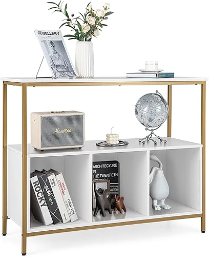 Miniatura 8 de PETSITE Mesa de buffet aparador con gabinete de almacenamiento y estantes, soporte industrial para horno de microondas, estación de barra de café,