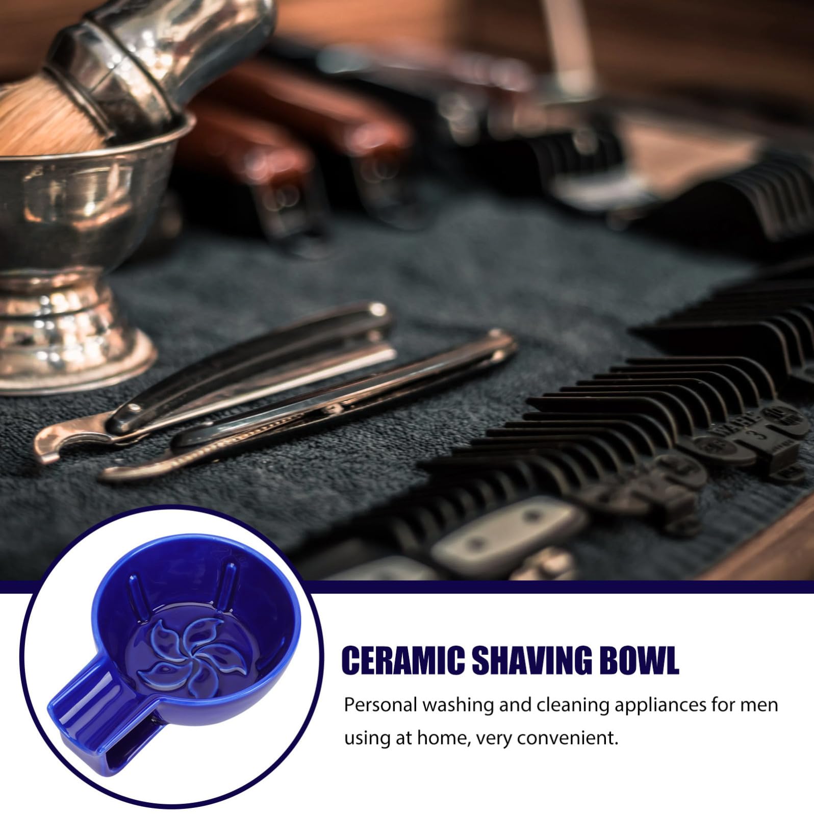 Ciotola per Schiuma da Barba in Materiale Ceramico Grande Capacità per Uomini, Design Pratico per Schiuma di Rasatura, per Utilizzo Personale a Casa