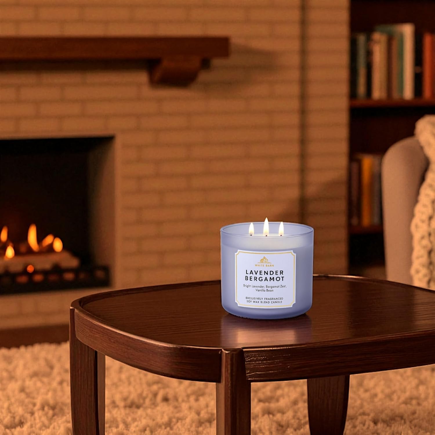 Bath & Body Works Lavender Bergamot 3-Wick Candle 14.5 oz – Bright Lavender, Zesty Bergamot & Warm Tonka Bean – Room-Filling Aromatic Jar