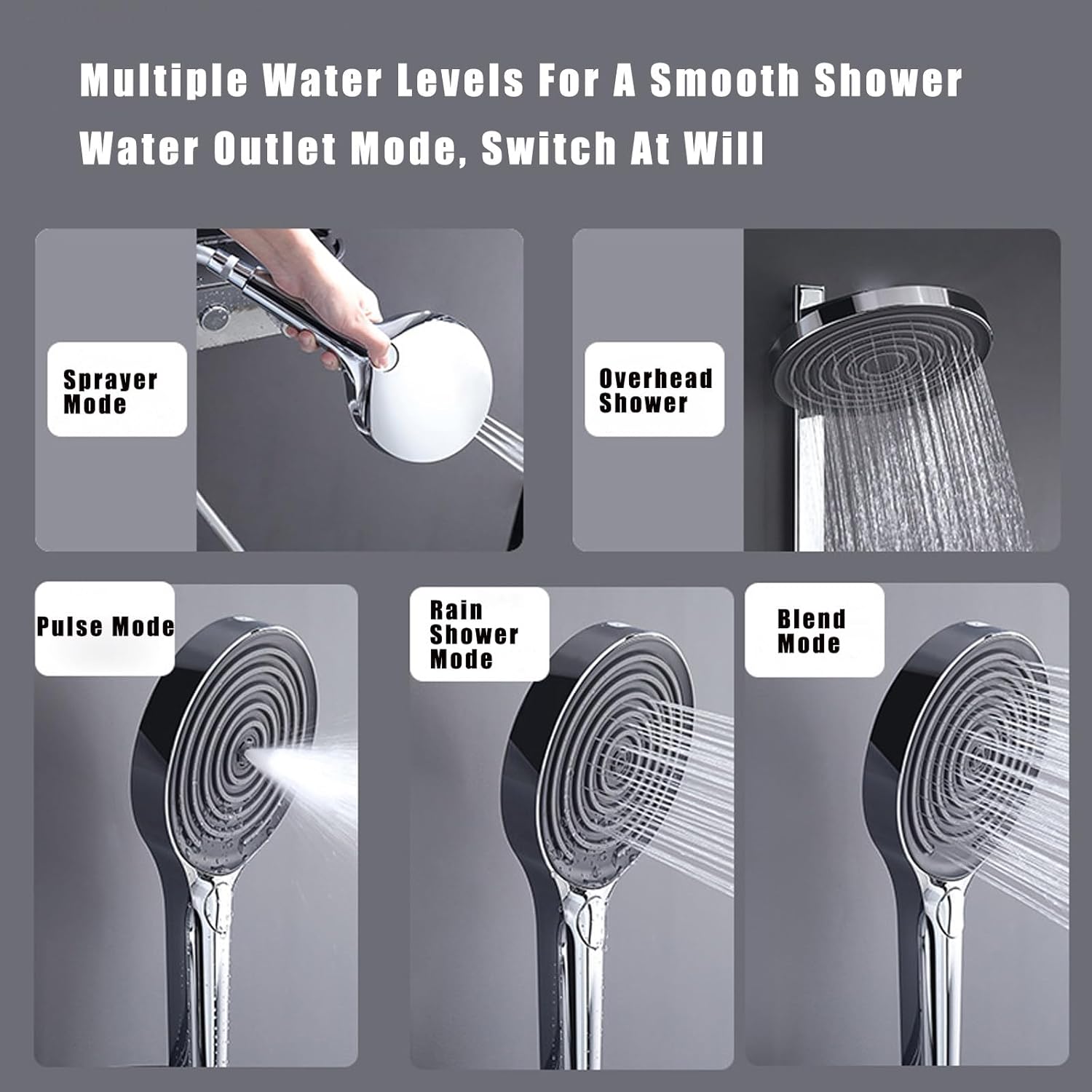 Outdoor Shower Fixtures, Bathroom Shower Faucets Sets Complete, Outdoor Shower Kit, Rain Shower Head with Handheld Spray and Bathtub Faucet Set, Chrome Shower Set, Wall Mounted Sho
