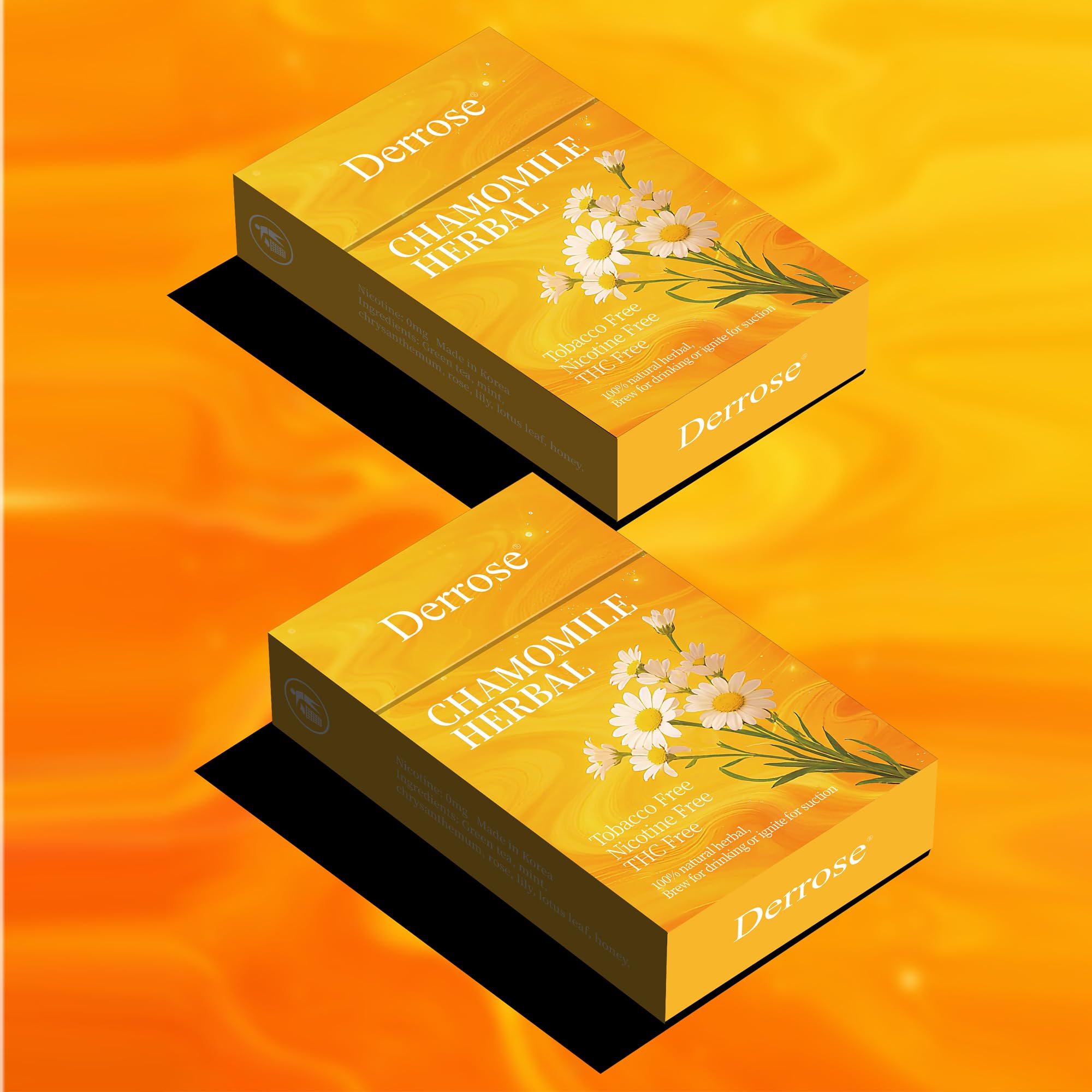 Derrose® Chamomile Herbal Sticks,Herbal Cigarettes,Nicotine Free and Tobacco Free,Help Stop Smoking,Better Effect When Used with Nicotine Patches,Smoking Cessation Products,2packs-40 Sticks