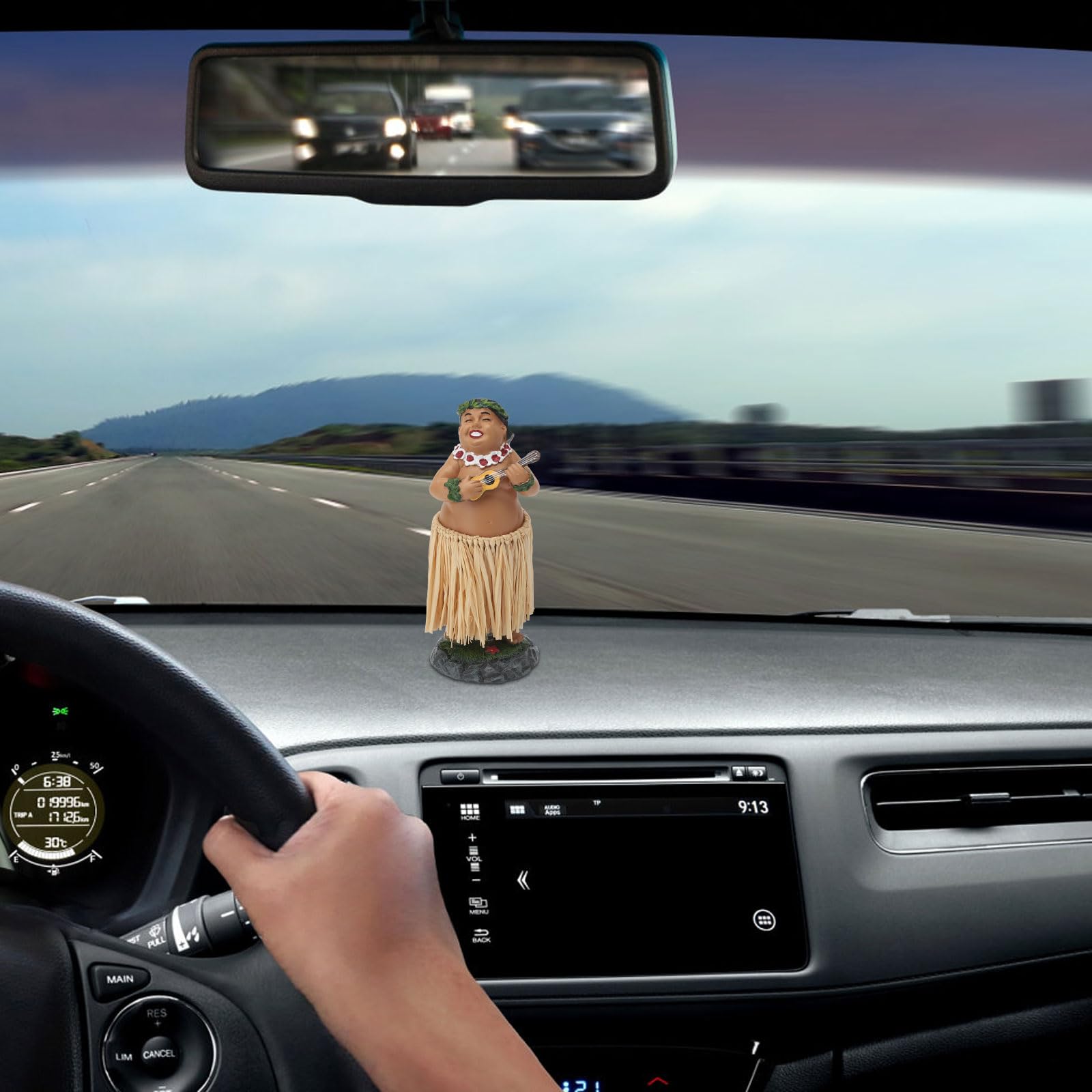 VOSSOT Muñeca Hawaiana para salpicadero, Coche de Bailarina Hawaiana, Muñeca Hawaiana de salpicadero Hawaiana, Dancing Girl Hawaiian Dashboard Doll Decoración para salpicadero de Coche, Mesa