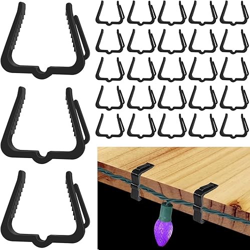 Miniatura 7 de Clips para colgar luces de Navidad de 78 pulgadas, clips para tablero de fascia, ganchos para luces de cubierta, clips de luz de vacaciones para