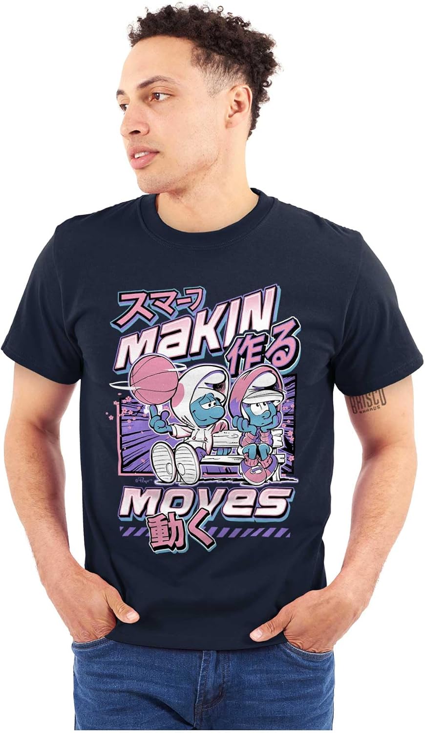 The Smurfs Cool Kanji Makin Moves Graphic T Shirt Men or Women