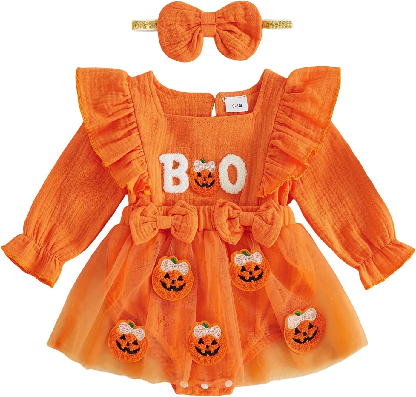 Newborn Baby Girl Halloween Outfit Ruffle Romper Dress Fall Clothes