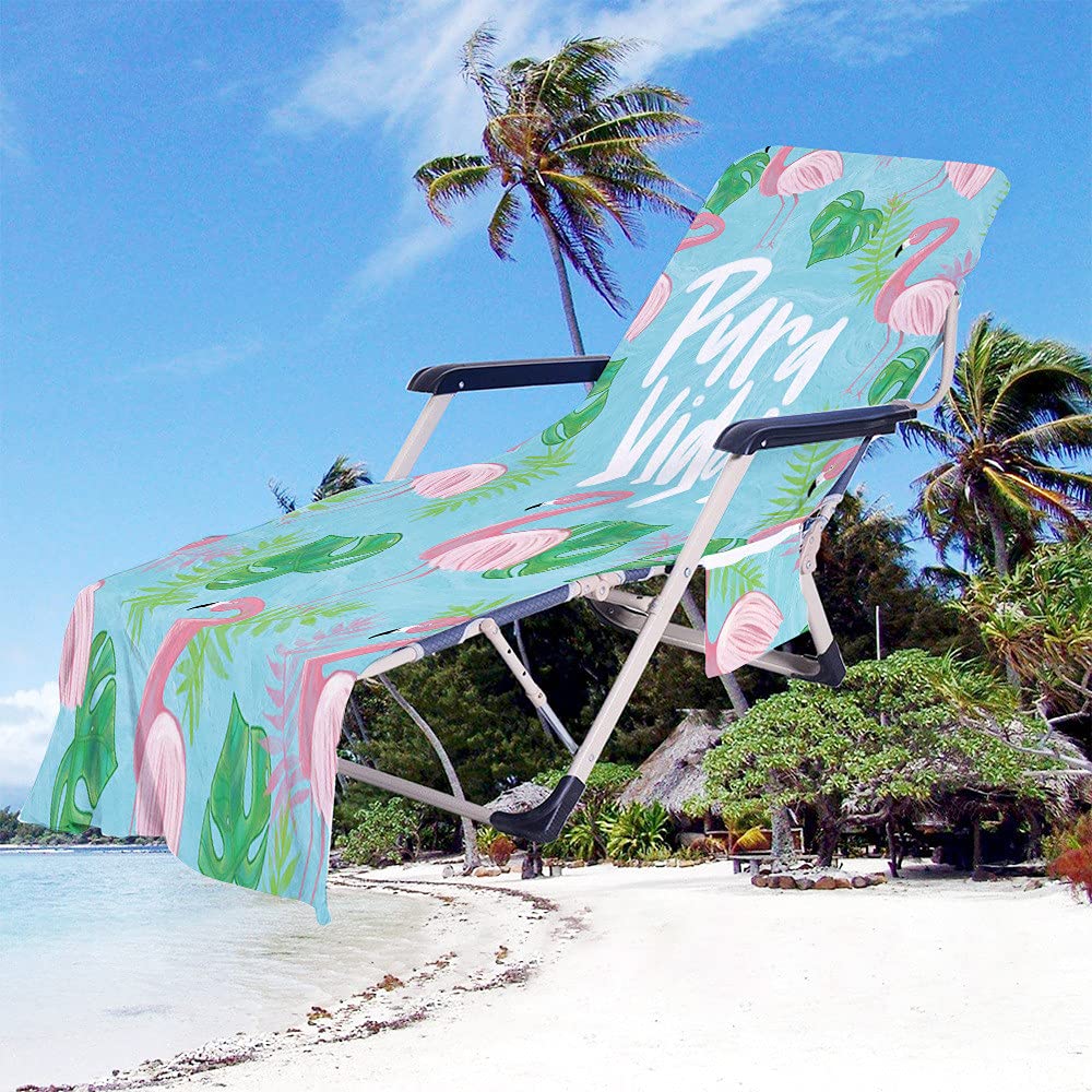Fansu Chaise Longue Housses Serviette De Plage, Serviette Poids Léger Microfibre Portable, Pour Beach Mat De Plage Vacances Ou Housse Piscine De Chaise Longue De Jardin (Corail,75x210cm