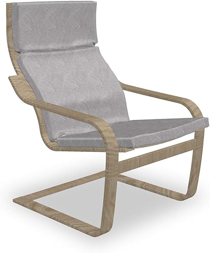 Ambesonne Almohadilla y funda para sillón de hojas, líneas finas, bosquejo artístico, hojas otoñales, temporada de otoño, estampado de follaje