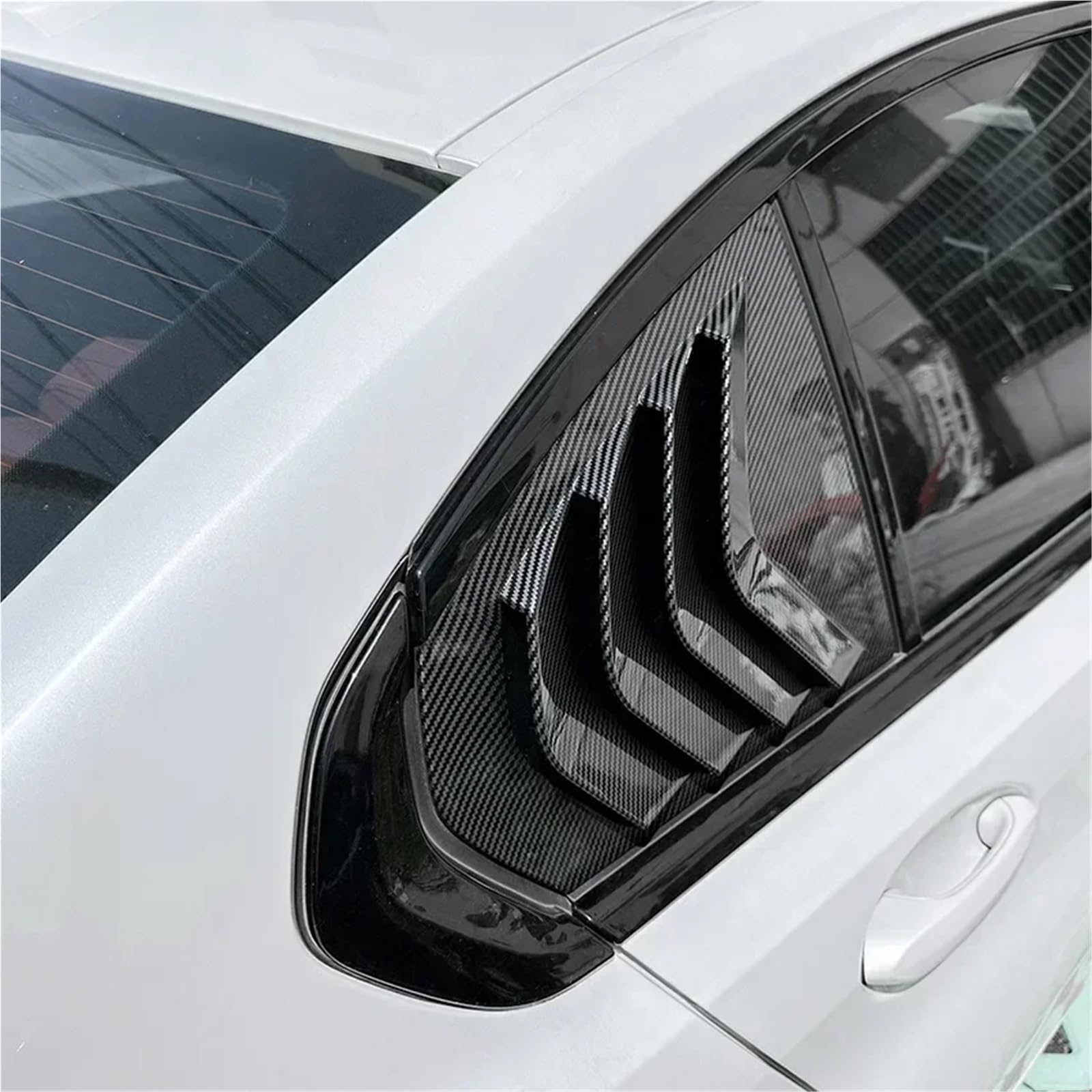 Compatible avec BMW Série 3 G20 320i 325i 330i (2019-2023+) - Grilles d'aération latérales arrière - Cache-Volets Noir Brillant(Gloss Black)