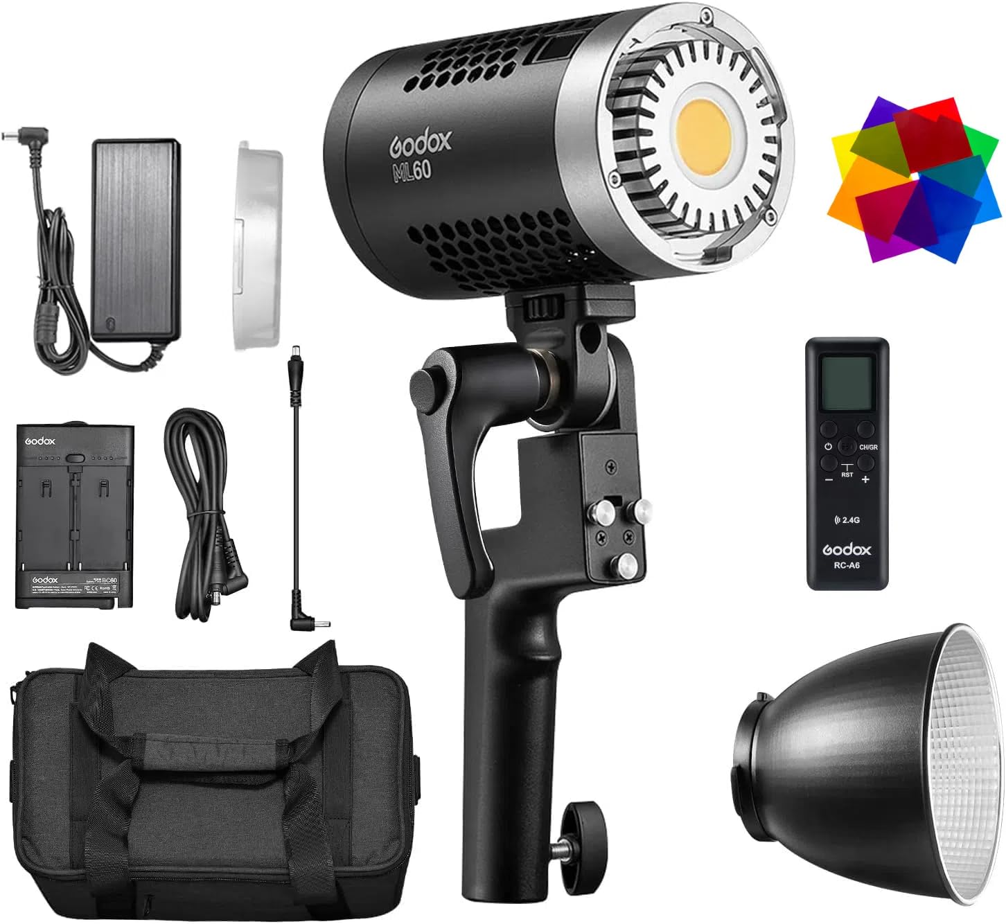 Godox ML60 LEDビデオライト60W 5600K Amazon.com: Godox ML60 Handheld LED Video Light, 60W