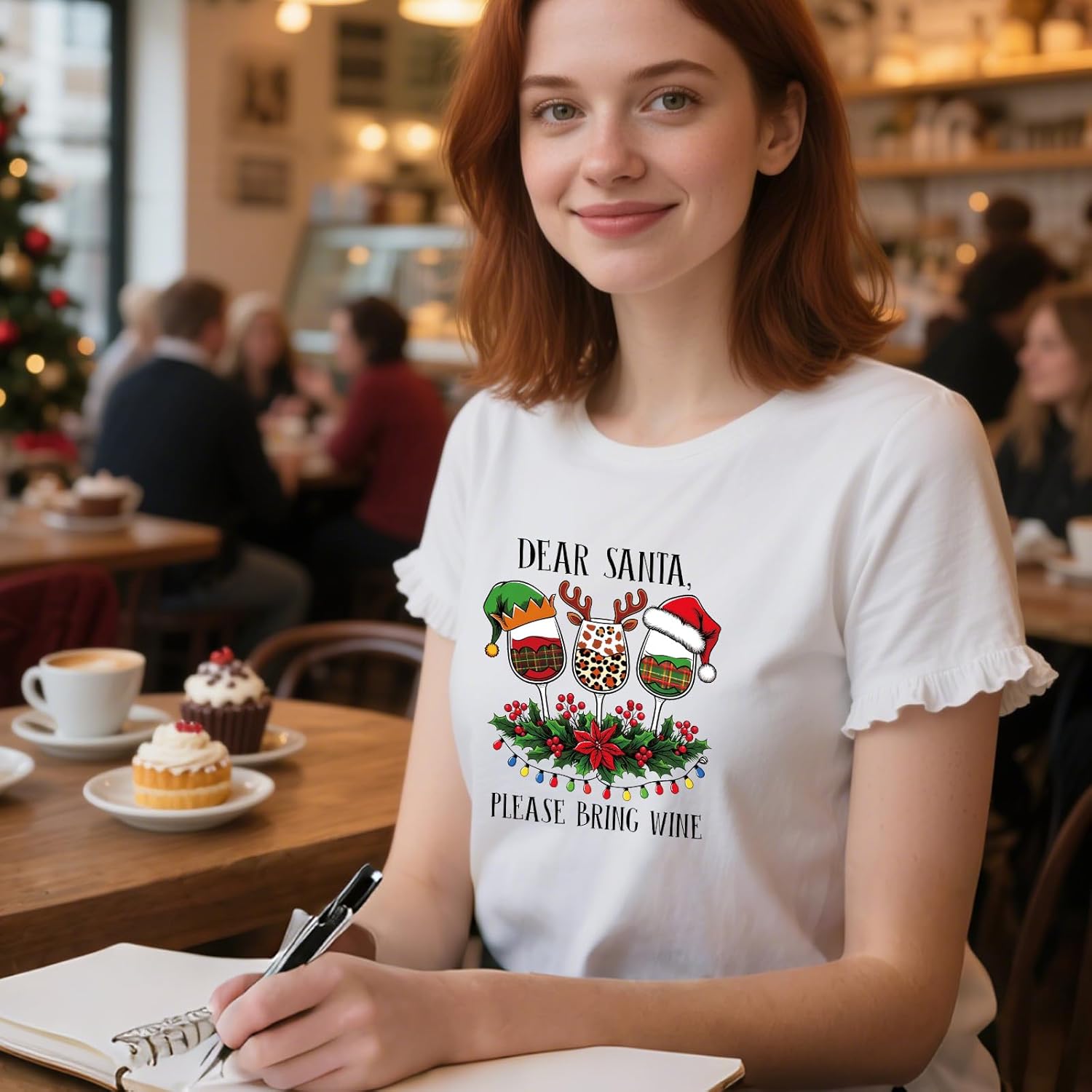 DTF Transfers Ready to Press - 20 Pcs Christmas Wine Iron on Patches for T-Shirts, Xmas Heat Transfer Vinyl Decals, Snowman Santa Iron on Stickers for Clothes Bag DIY Fabric Decor - Image 3