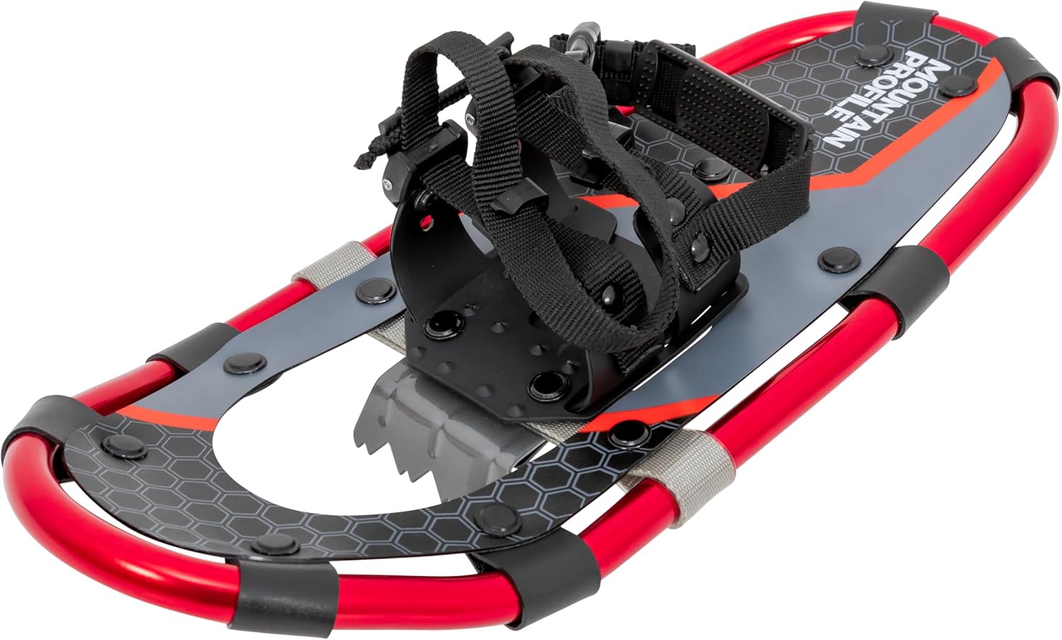 Mountain Profile Youth Snowshoe Kit, Red, 7 in x 16 in, up to 100 lb Capacity, Includes Trekking Poles and Snowshoe