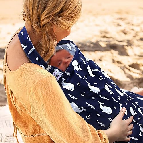 UHINOOS Funda de lactancia para mamá lactancia, cubierta de lactancia de privacidad para bebé, algodón transpirable con aro ajustable para madre