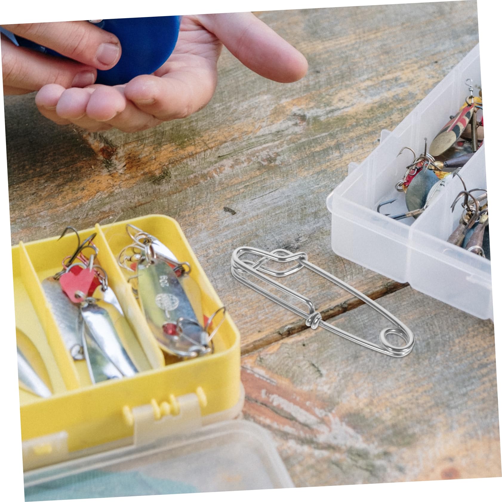 ibasenice 5 Ensembles Épingle À Paupières Connecteur Rapide Fishing Peches Poisson Accessoires De Pêche pour Hommes Accessoires De Pêche en Bateau Acier Inoxydable Silver 10 Pièces * 5