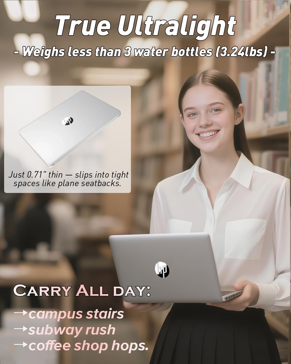 HP 2025 14-inch Laptop Computer - Windows 11 Pro | AI-Powered | 11 Hr Batter & Fast Charging | 14 inch HD | N150 | 1-Year Microsoft Office 365 | 16GB RAM, 128GB UFS | Rose Gold