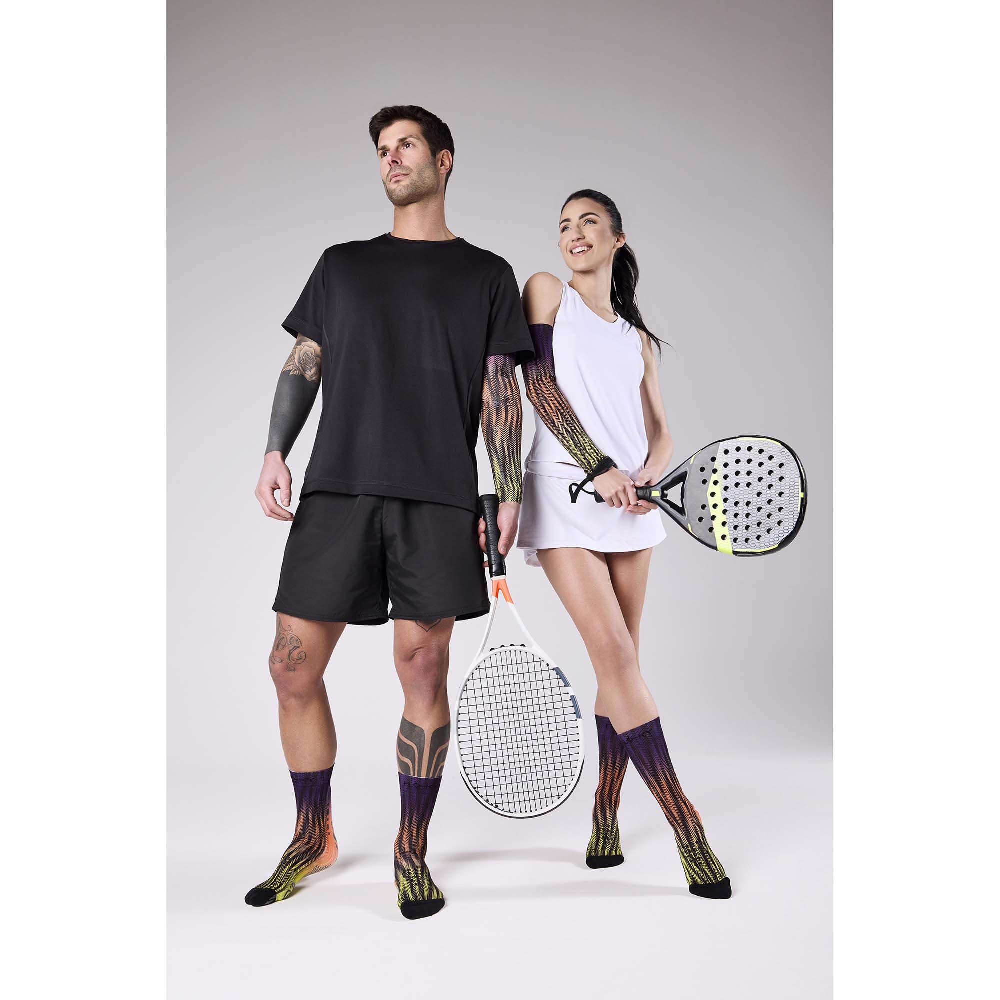 FLOKY - S-mash - Delhi - Biomechanische Sportsocken - Schwarz/Gelb - Größe L/XL - T3