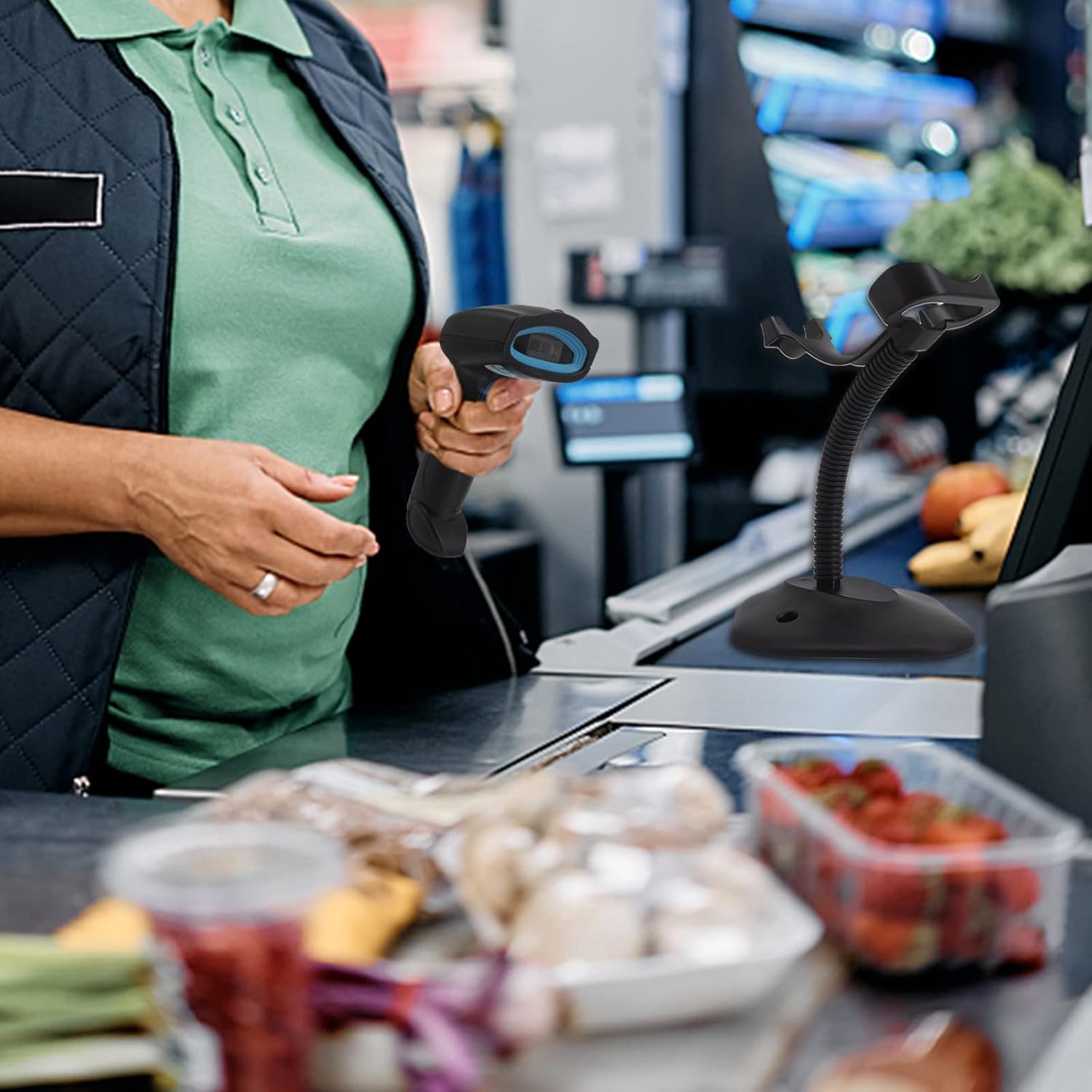 Bluetooth QR Code Scanner - Book Scanner for Personal Library Libib, 1D 2D Codes Scanners for Laptop Computer Mac iPhone Android, Wireless Bluetooth Bar Code Scanner (Without Stand)