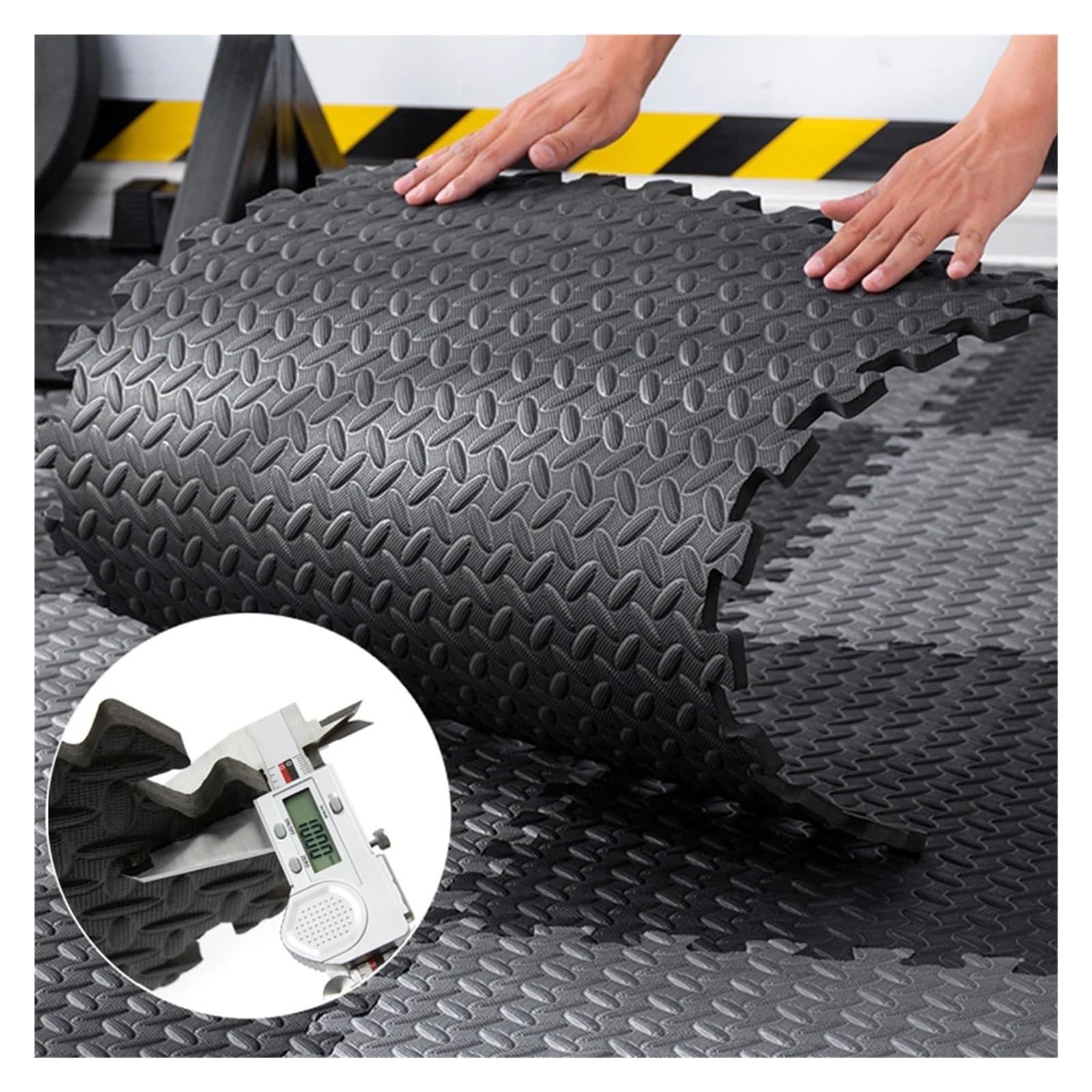 Eva-Schaumstoffmatte, Anti-Rutsch-Matte, Heimteppich, Fitnessstudio, Puzzle, Übung, Yogamatten, Schaumstoff, ineinandergreifende Gymnastikbodenmatte for das Training zu Hause(Gray)