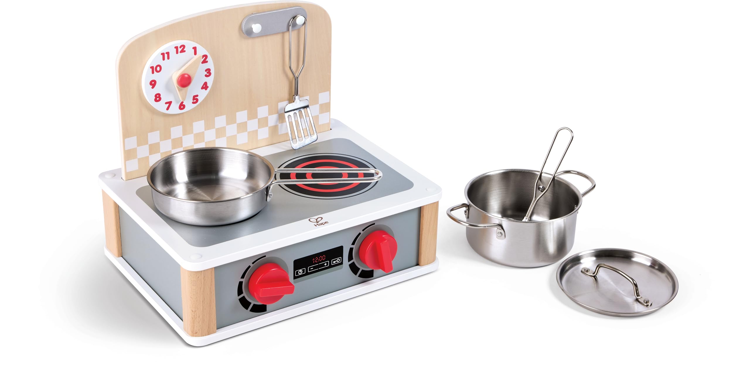 Hape 2-In-1 Kitchen & Grill Set Multicolor, L: 11.8, W: 9.1, H: 10.1 Inch, Count Of 6