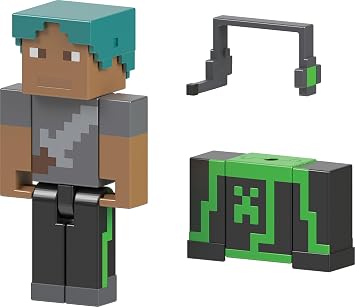 Mattel Minecraft Creator Series Action Figure & Accessories, 3.25-inch Scale Camp Enderwood eSports Jacket Toy & DLC Codes
