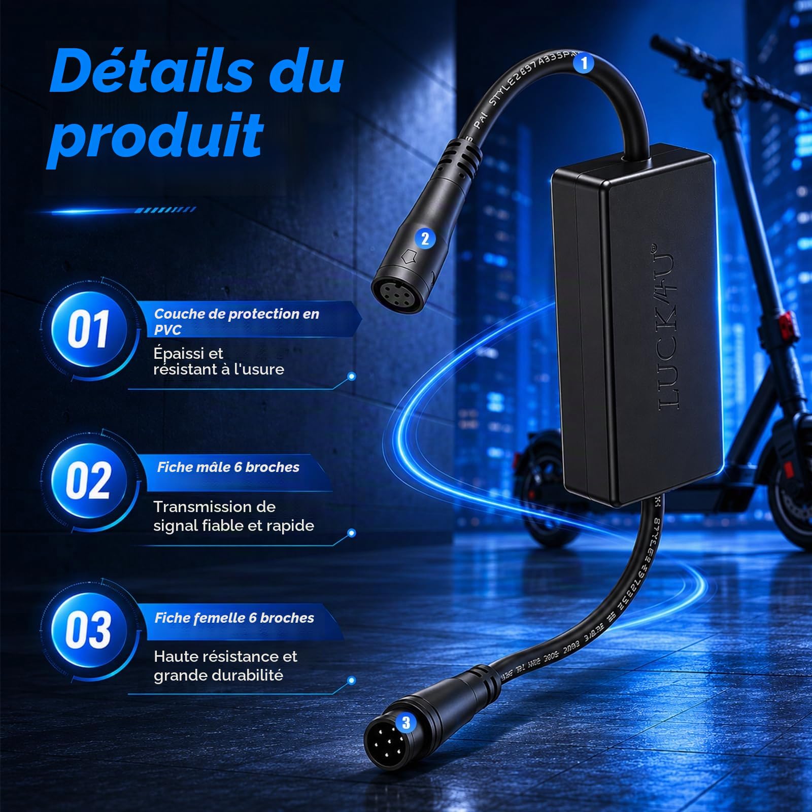 Puce De Réglage, Câble Déverrouillage pour Trottinette électrique Segway Ninebot F3/F3 Pro Amélioration La Vitesse Jusqu'à 40 Km/H La Vitesse sans Charge Bouton Déverrouillage Rapide