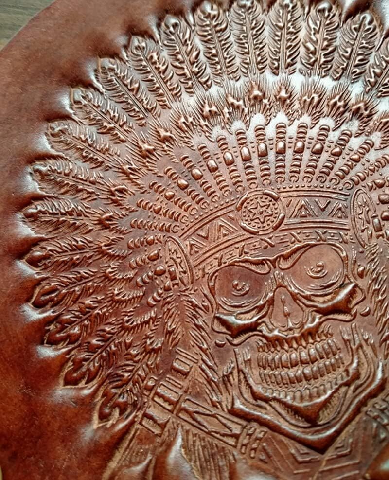DIY tool Indian skull pattern 3D three-dimensional relief embossing mold stamp mold for leather embossing - (Color: A)