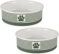 Vista 18 de Bone Dry Paw & Patch - Colección de mascotas de cerámica, juego pequeño, 4.25x2 pulgadas, azul náutico, 2 piezas