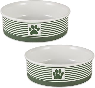 Bone Dry Paw & Patch Keramik-Haustier-Kollektion, großes Set, 19,1 x 6,1 cm, Hunter Green, 2 Stück