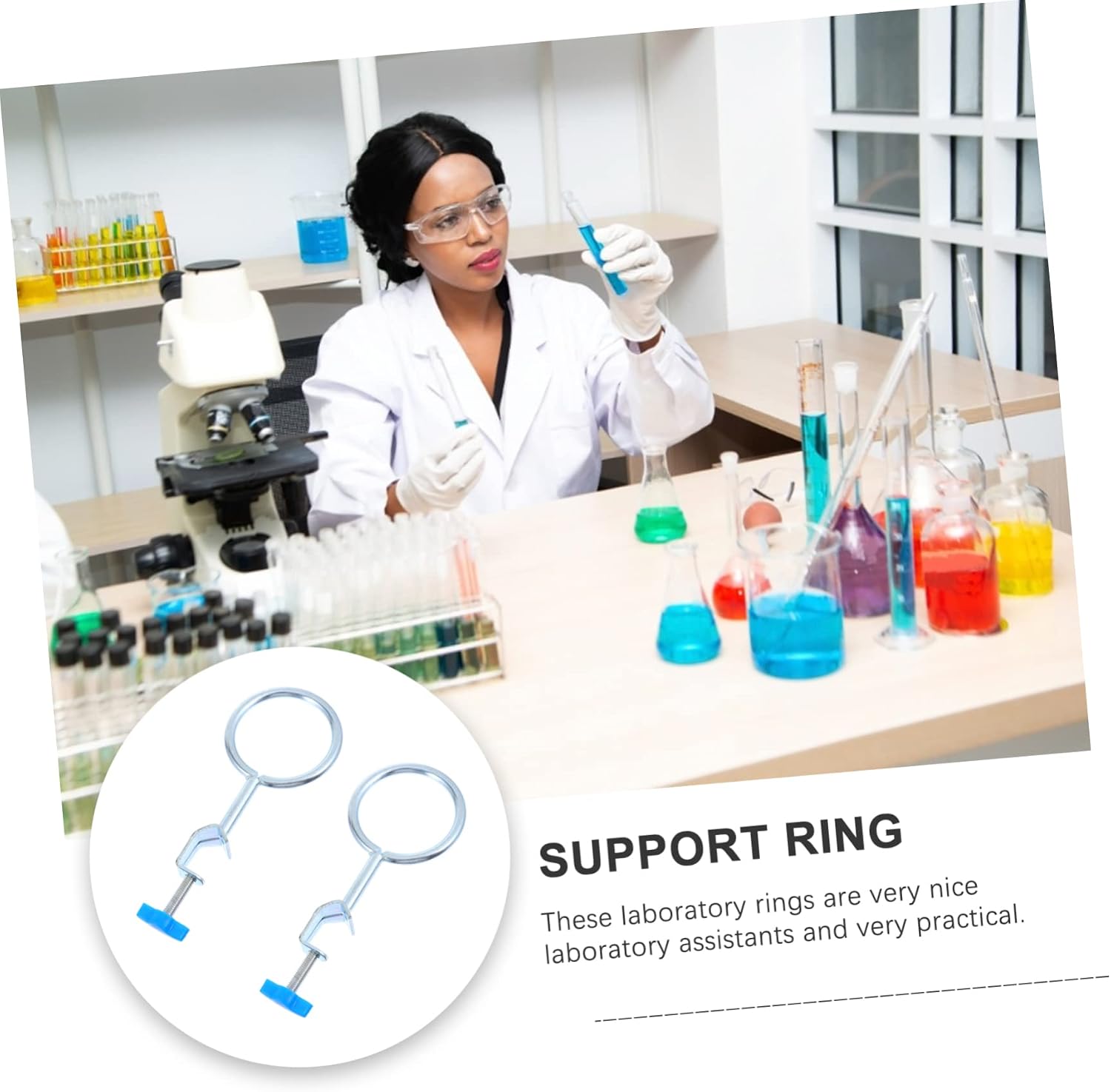 4pcs Support Retort Ring Stand Ring Precision Made for Laboratories Stable Reliable Practical for Experimentation Resistant