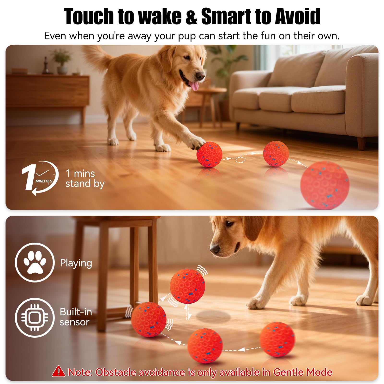 Pelota interactiva a prueba de mordeduras para masticadores agresivos, juguete automóvil y vibrador automático con 3 modos, impermeable IP54 y material E-TPU, ideal para perros medianos