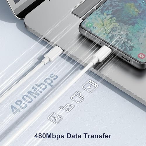 Miniatura 4 de Cable USB C a USB C para iPhone15ProMaxMini, paquete de 2 cables Usbc a Usbc de 60 W de 3 pies, tipo cable de carga para iPhone17iPhone16iPhone15Pro