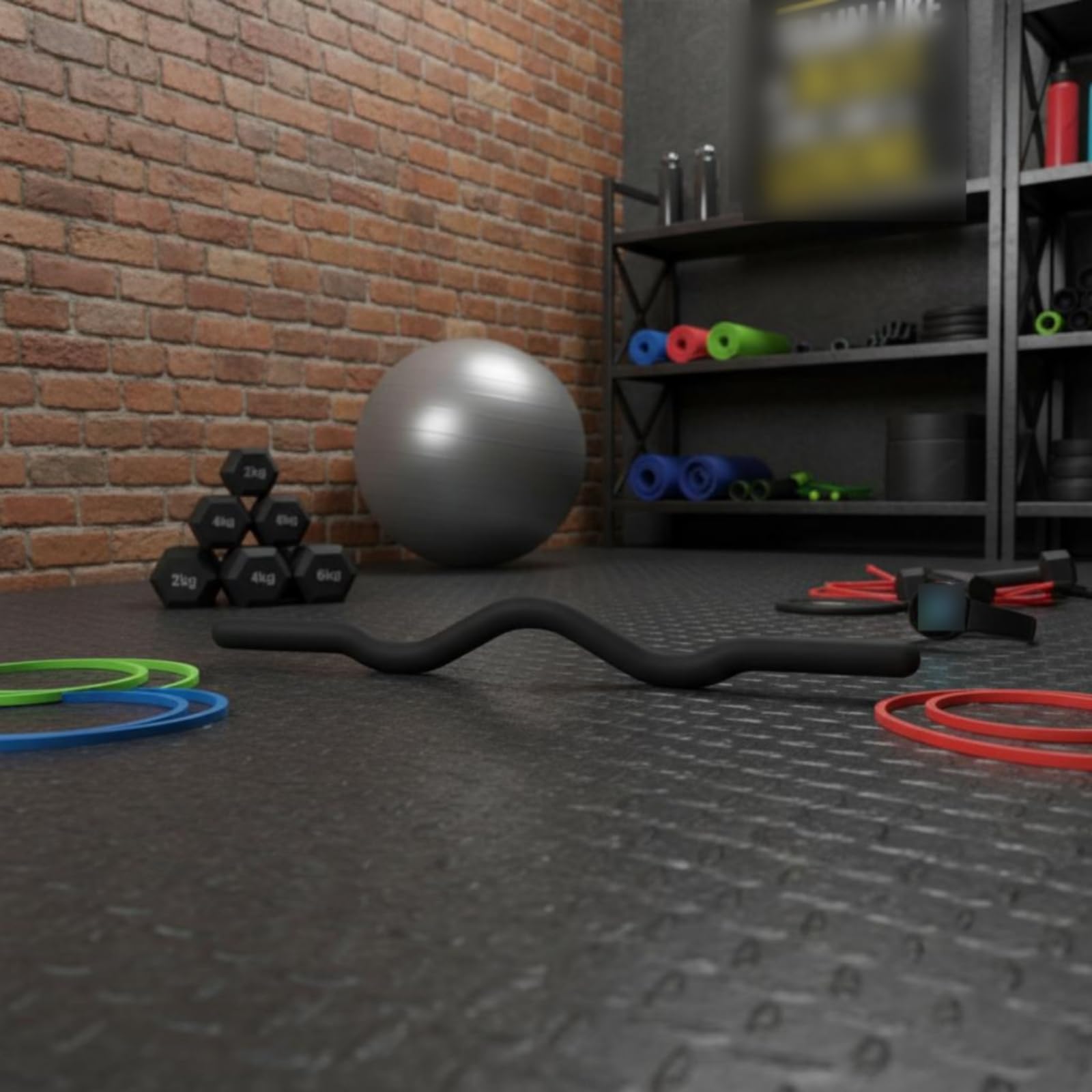 Asta da Stretching Ponderata Leggero Barra Fitness Curva Multifunzionale Barra Pilates per Palestra
