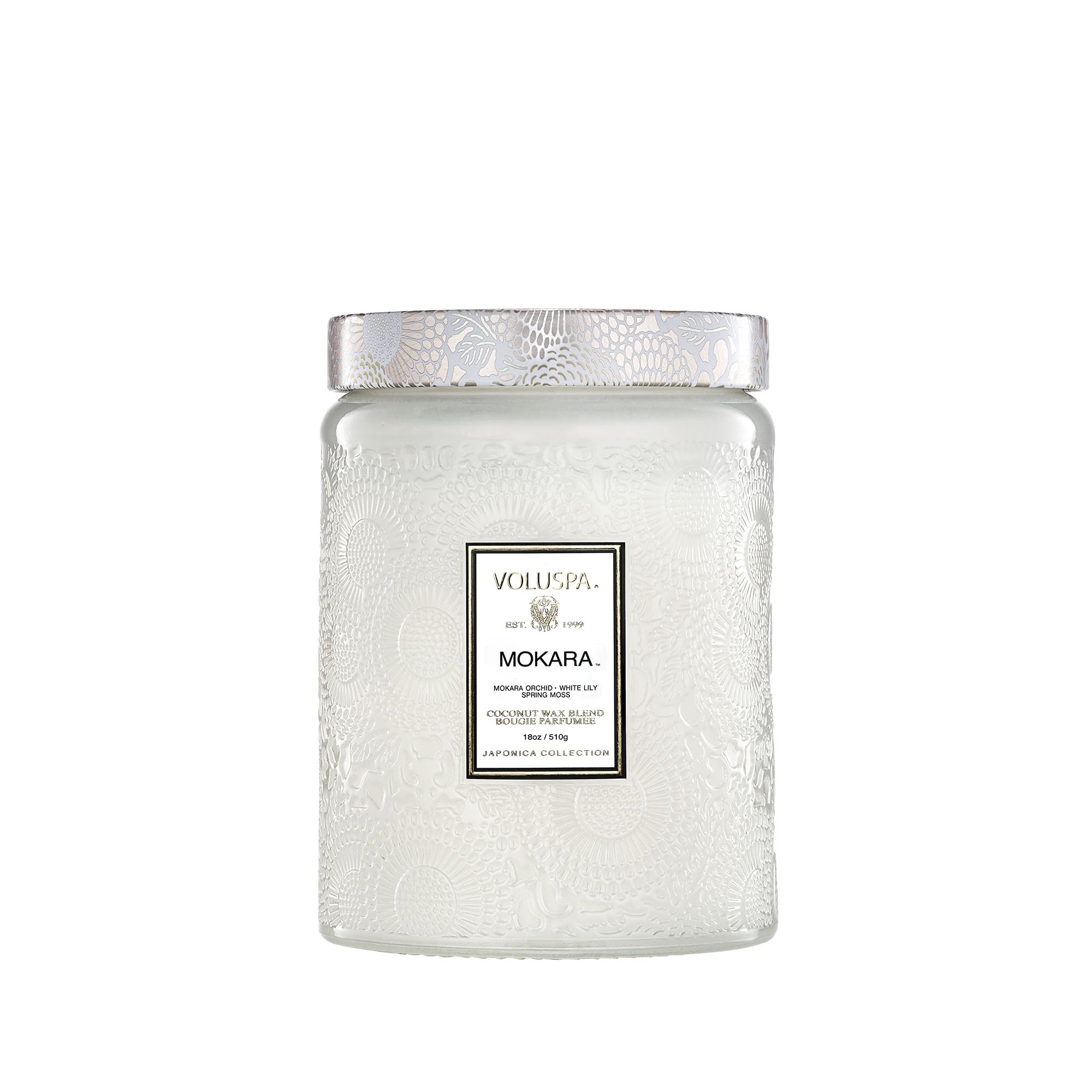Voluspa Mokara Large Embossed Glass Jar Candle Limited Edt. 16 oz