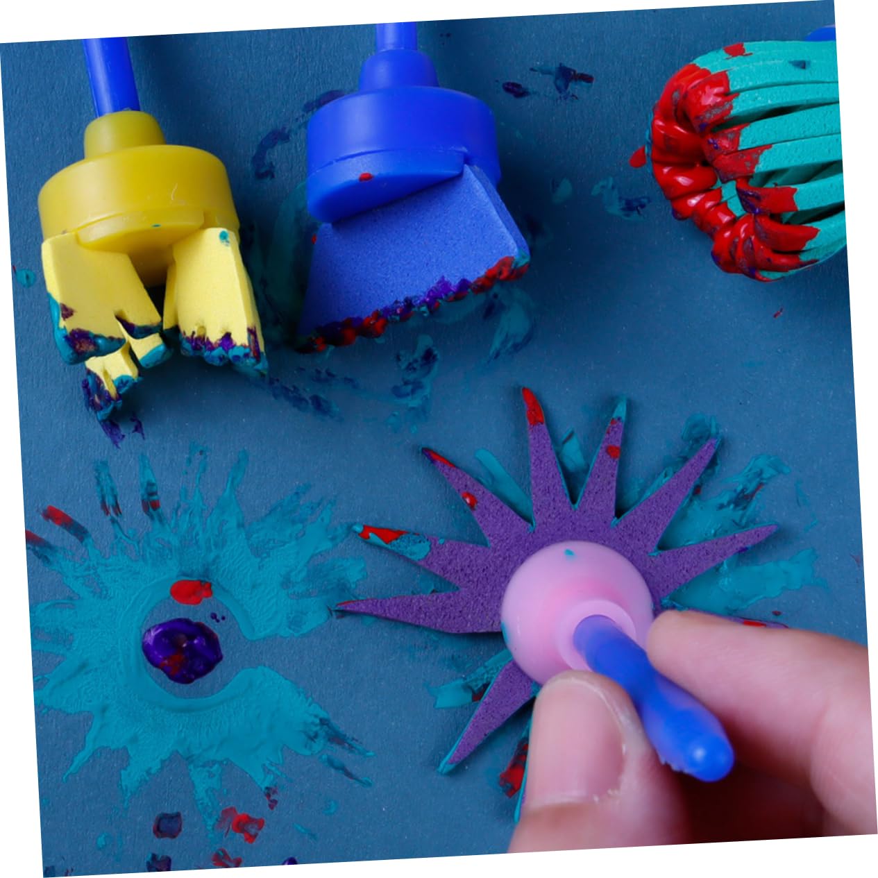 OSALADI 3Sets Paint Sponge Art Doodling Tools for Creative Fun Washable Painting Supplies for Boys for Early Education and DIY Crafts