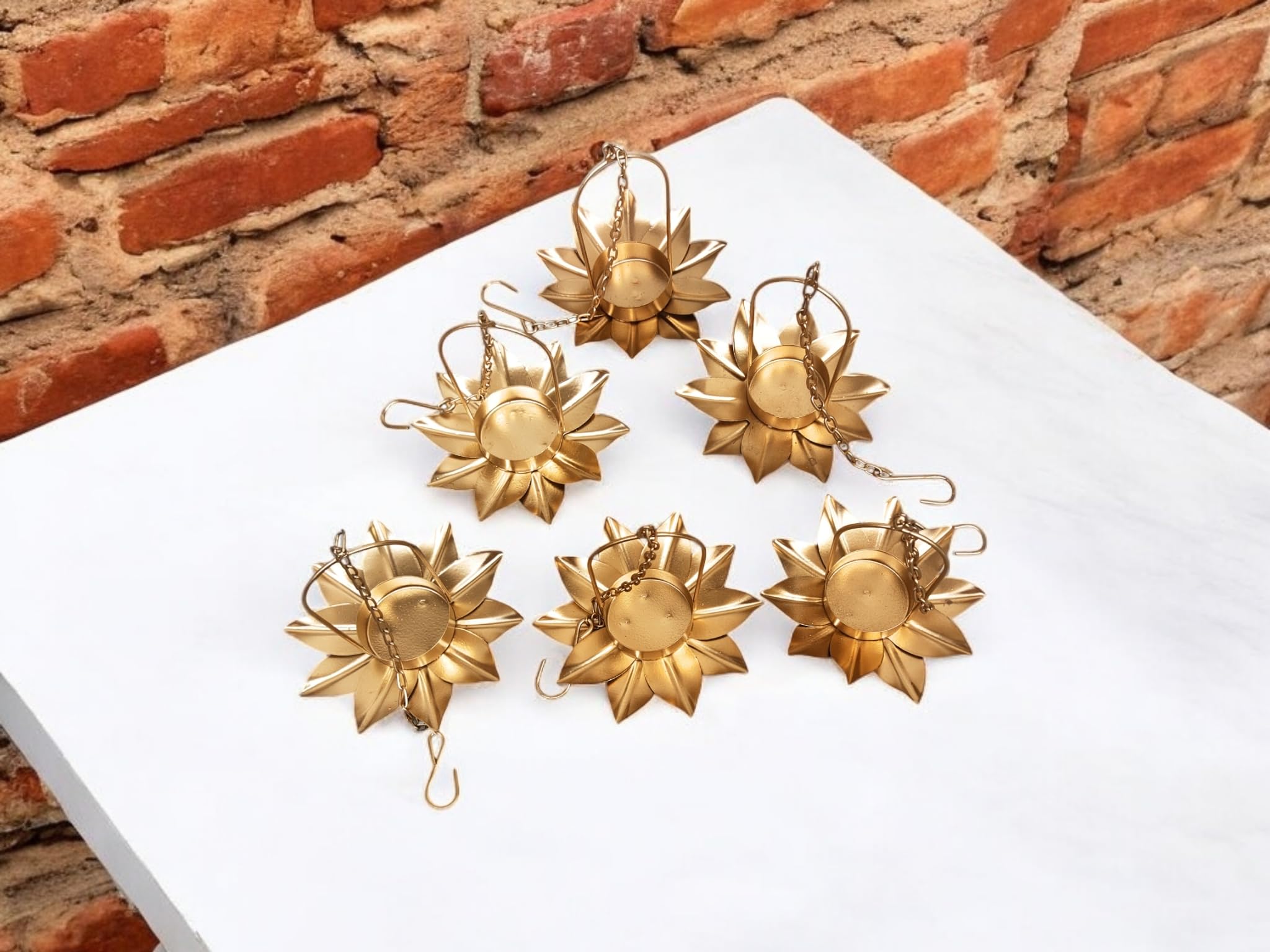 Blissful Decor Iron Hanging Lotus Small Tealight Candle Holder with Chain, Wall Hanging Tealight Candle Holders Metal Wall Tea Light Holder - Diwali Decorations Items Pack (6) (B09DSVXQRV) Amazon Price History, Amazon Price Tracker