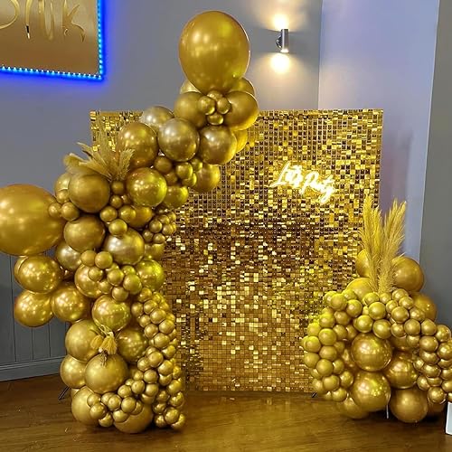 Miniatura 2 de Globos de látex metálicos dorados de 5 pulgadas, pequeños globos de helio cromados para decoración de fiestas, paquete de 100