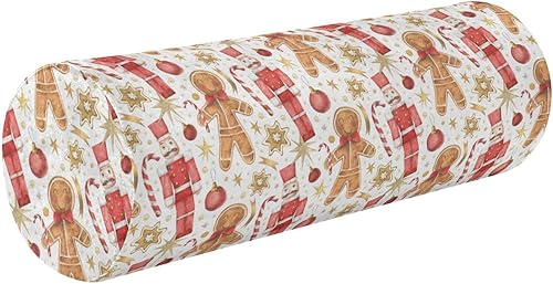 FRODOTGV Gingerbreadman Cascanueces de Navidad almohada cervical almohada almohada cervical rollo almohada almohada decorativa redondo almohada