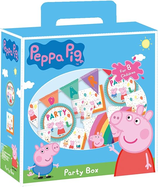Amscan 9912098 - Peppa Pig Party in a Box - Tableware, Decorations & Accessories for 8 Guests