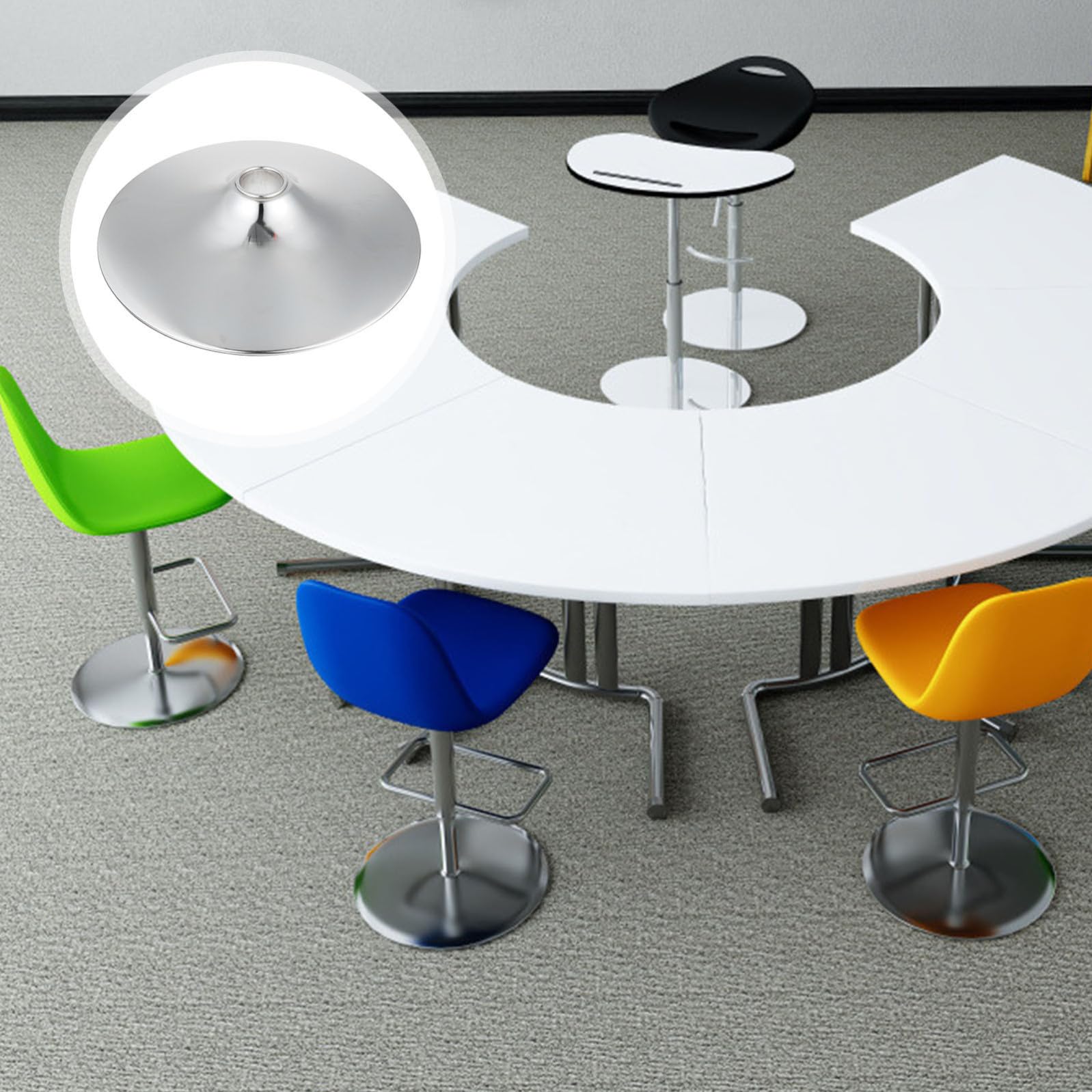 Generico Base Rotonda per Tavolo in Lega di Alluminio Pratica e Resistente, Accessorio per Sgabelli e Sedie Design Semplice per Studio e Arredamento Casa