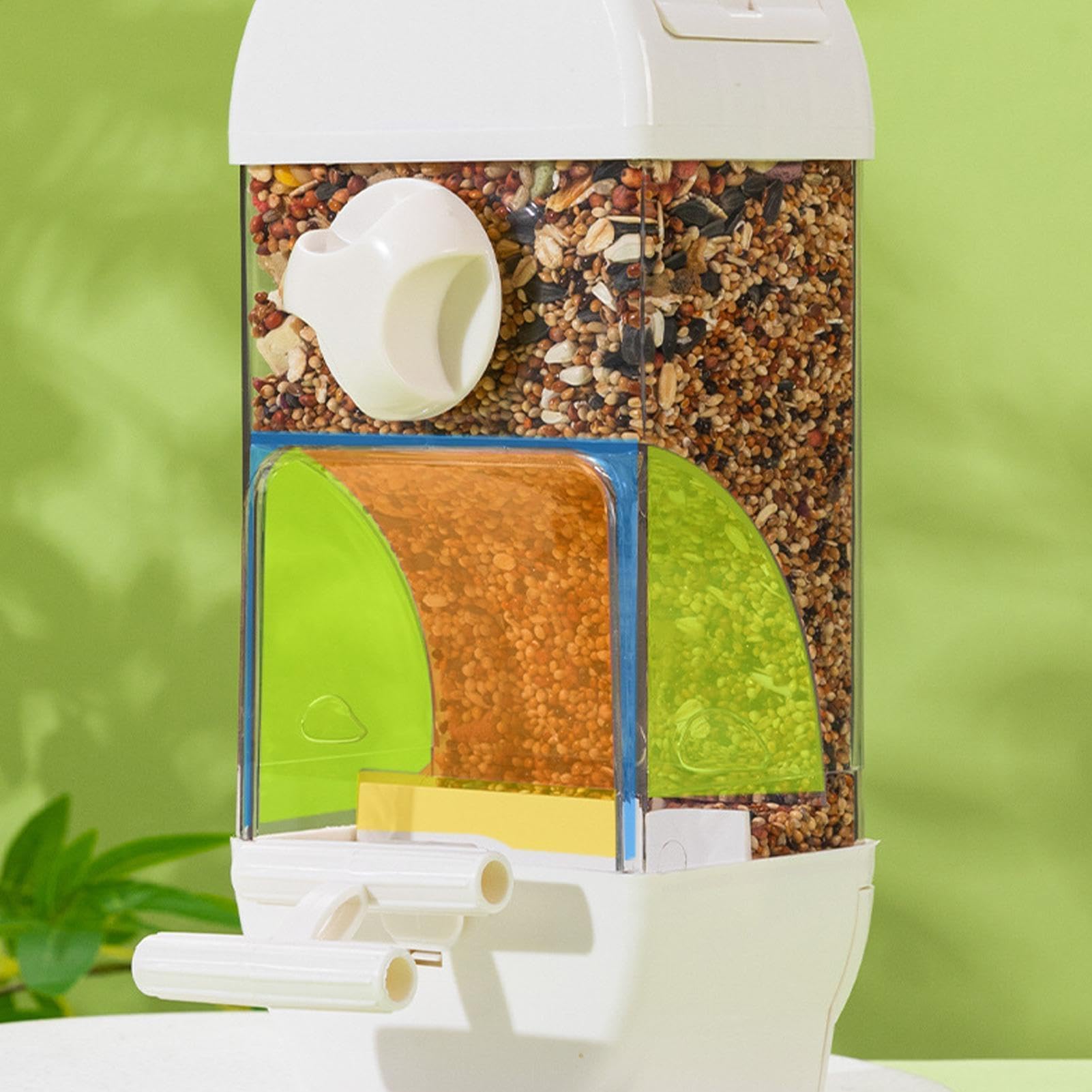 Automatischer Vogelfutterspender – Wasserspender for Vögel, Wasserbehälter for | Intelligenter, transparenter Futterspender for Sittiche, Vogelfutterhaus(Beige)