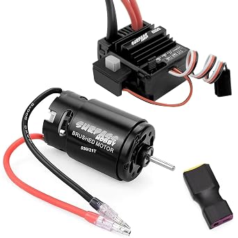OGRC 550 21T Brushed Motor and 80A ESC Set with T-XT60 Converter Adaptor for Traxxas Trx4 Bronco Trx6 Axial SCX10 II III Redcat Gen7 Gen8 V2 RC4WD D90 1/10 RC Crawler Car T Plug