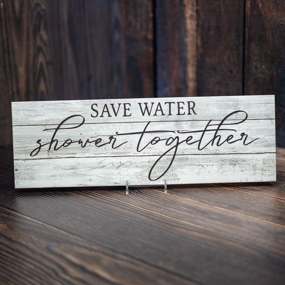 Save Water, Shower Together dom wiejski łazienka zabawny wystrój domu drewniany znak prezent 6 x 18 drewniany znak B3-06180062013