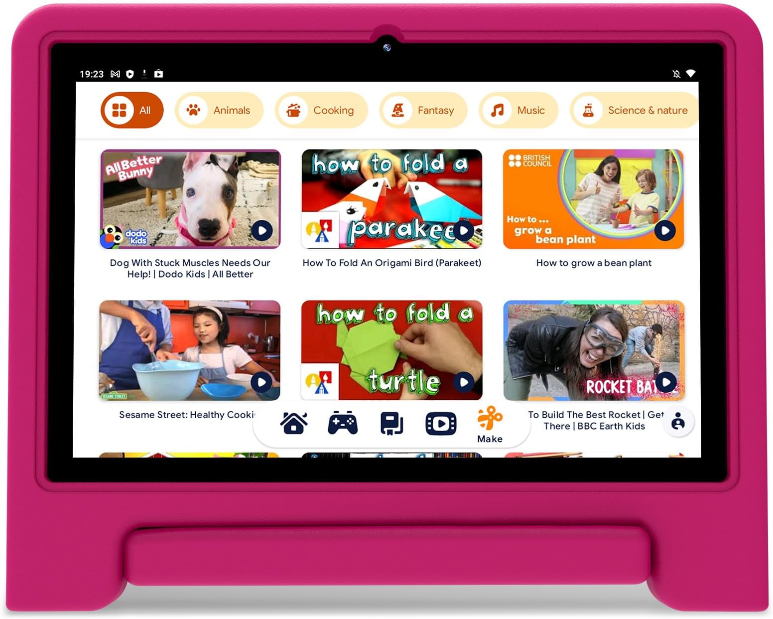Kids Tablet, 10.1-inch Android 13 Tablet for Kids, Expandable Storage, Long Battery Life, WiFi, Bluetooth, Drop-Proof Case, HD Display, for Toddlers and Children-Pink