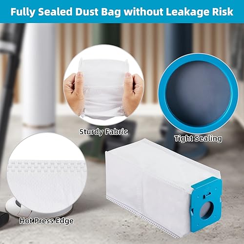 Miniatura 5 de Paquete de 8 bolsas de polvo VCA-ADB953 para aspiradora Samsung BESPOKE Jet inalámbrica, 2.5 L, bolsa de recolección automática de polvo de gran