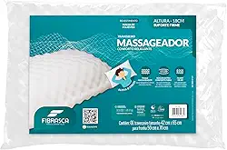 Travesseiro Ortopédico Massageador Suporte Médio Alivio do Stress Fibrasca 50x70 Branco