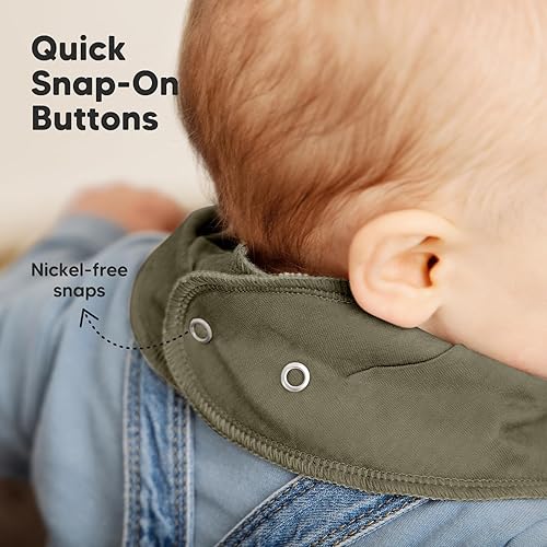 Miniatura 36 de KeaBabies 8 unidades de baberos tipo bandana orgánicos para niñas - Baberos tipo triángulo súper absorbentes para bebés que babean y están en