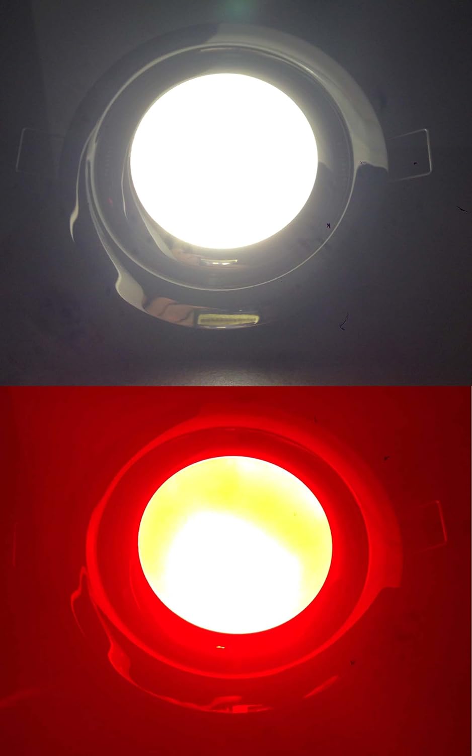 Marine Boat LED Ceiling Light Flush Mount W/Clips SS Rim Cool White Red Color