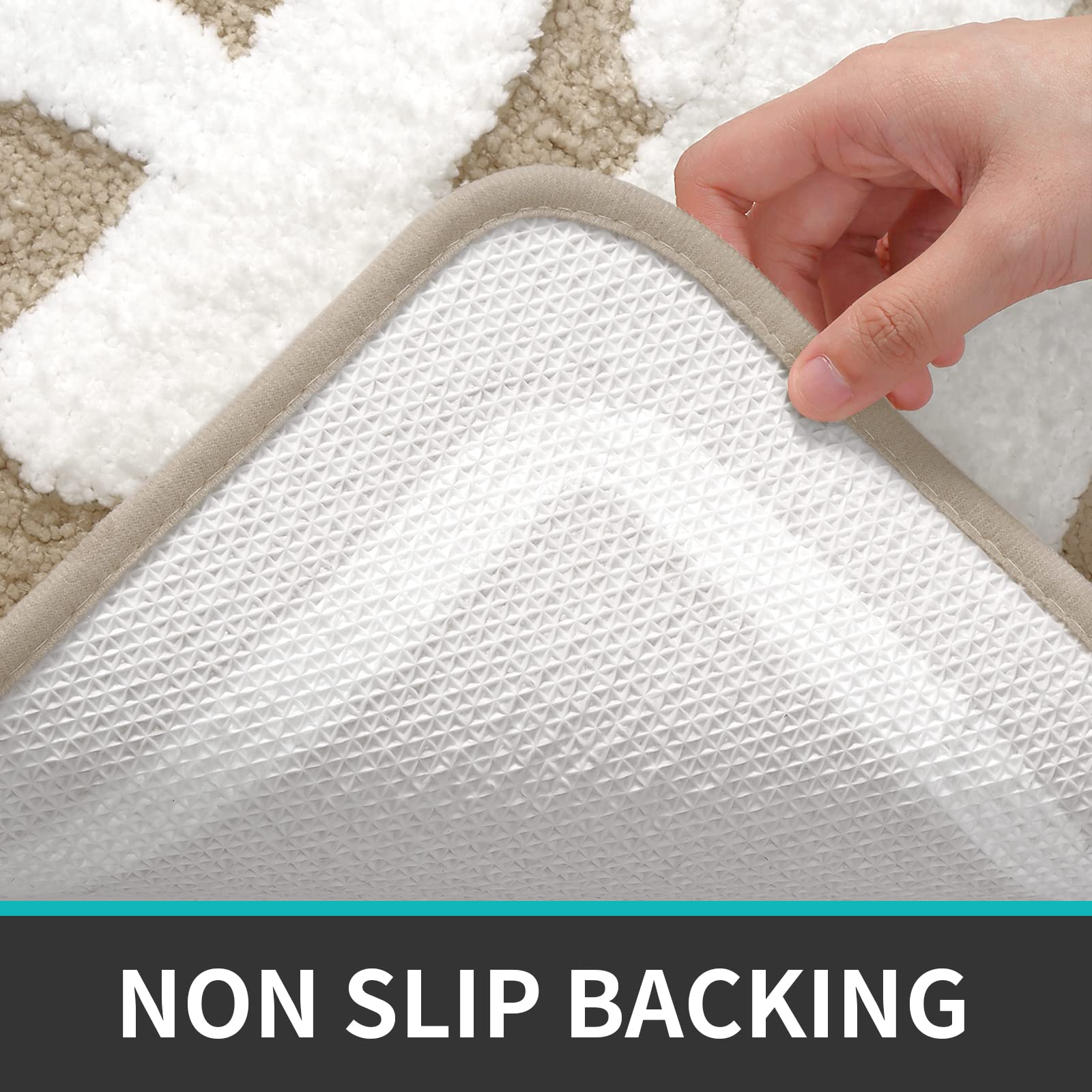 Tappetino Bagno DEXI 50x80 Cm - Microfibra Super Assorbente, Antiscivolo, Lavabile, Colore Beige - Foto 7